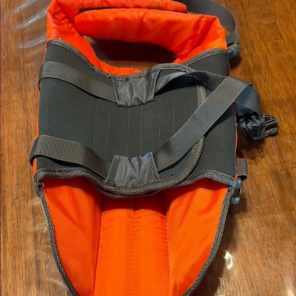 Orange Life Jacket with Black Straps